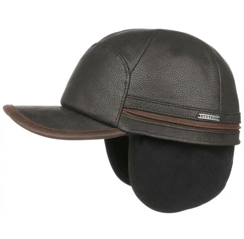 Stetson Byers Genuine Leather Cap In Black 1