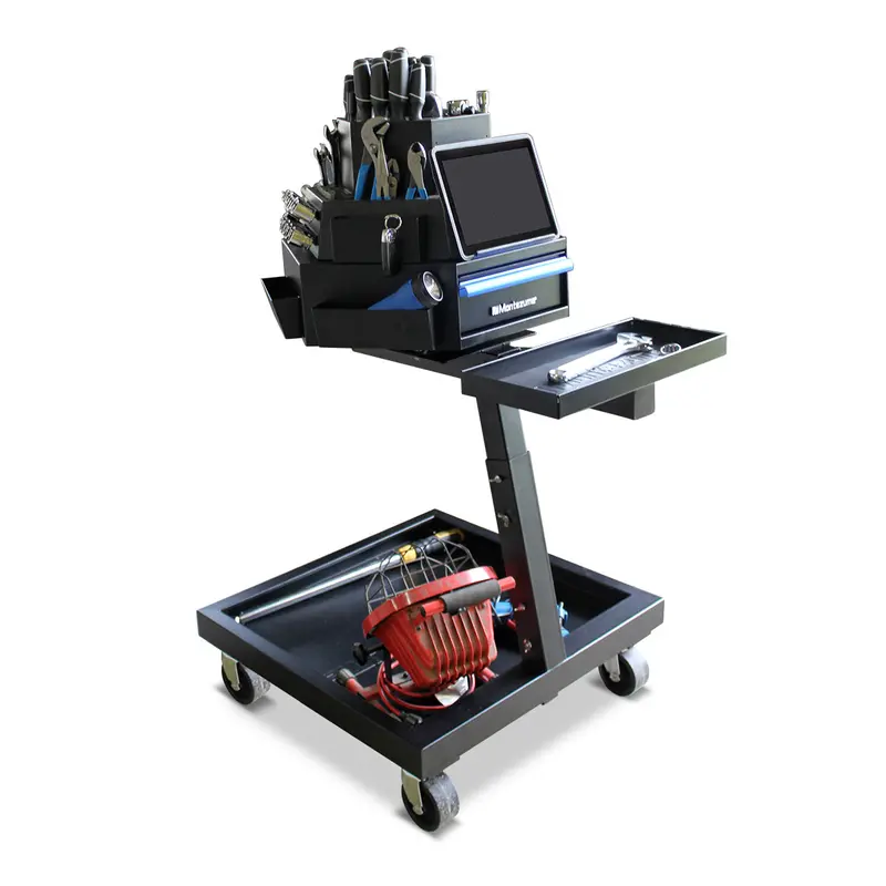 Three-Tier Rotating Mobile Tool Cart With Locking Casters 1