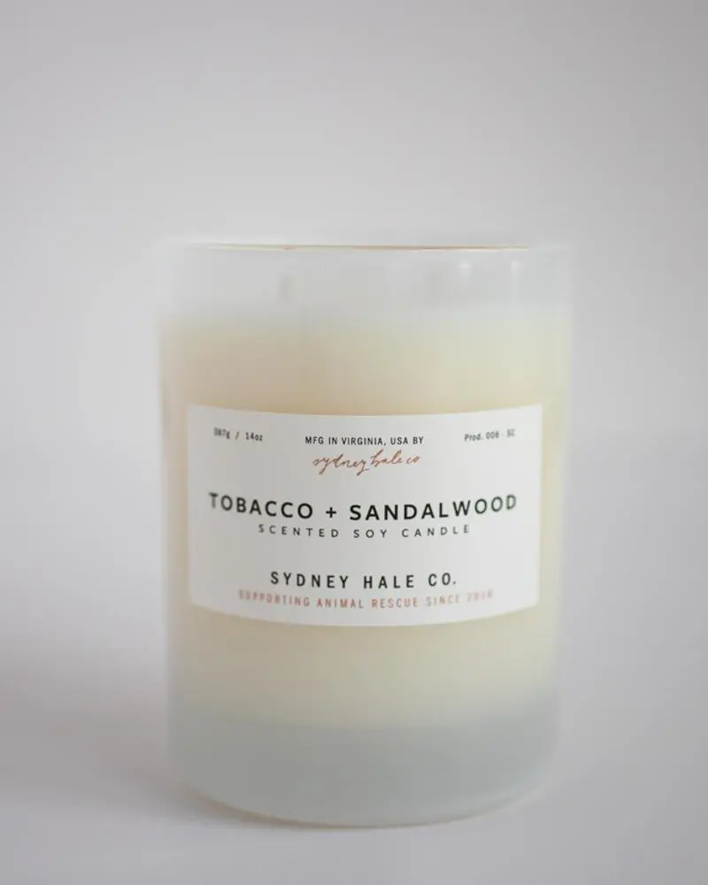 Tobacco & Sandalwood Soy Candle By Sydney Hale 1