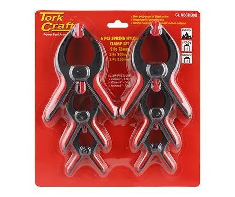 Tork Craft 6-Piece Nylon Spring Clamp Set 1