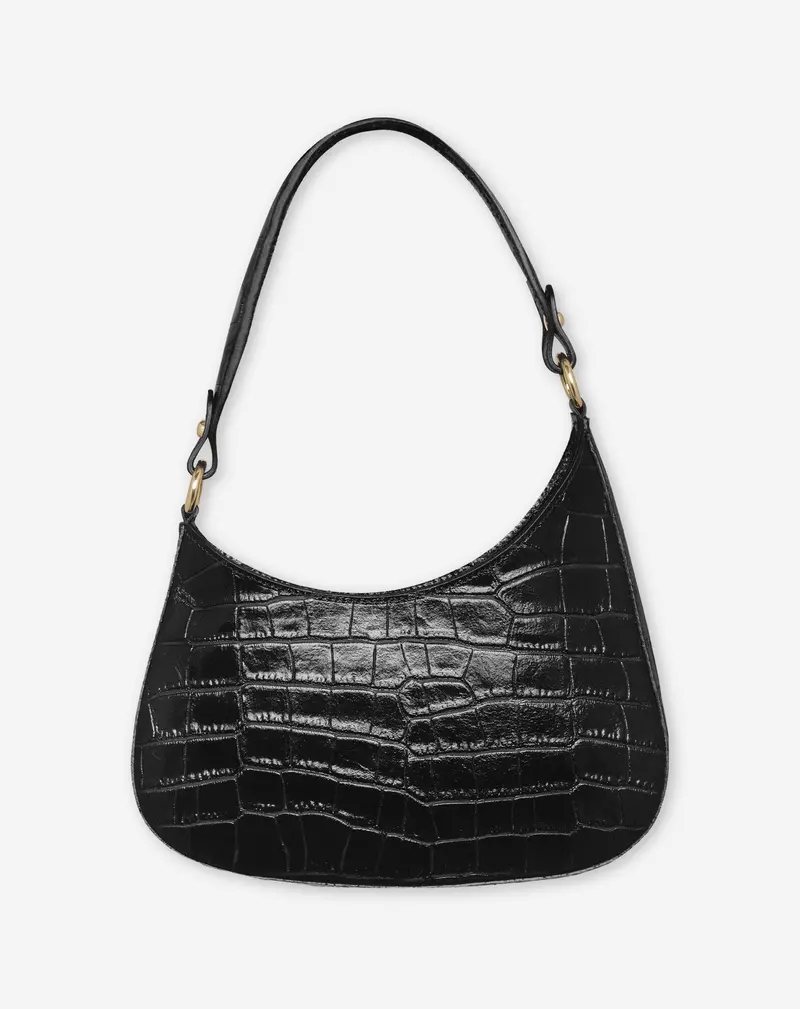 Vivian Croco-Effect Handbag In Black 1