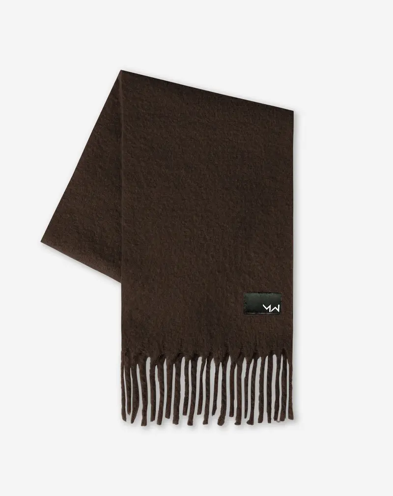 Woven Scarf In Dark Brown 1