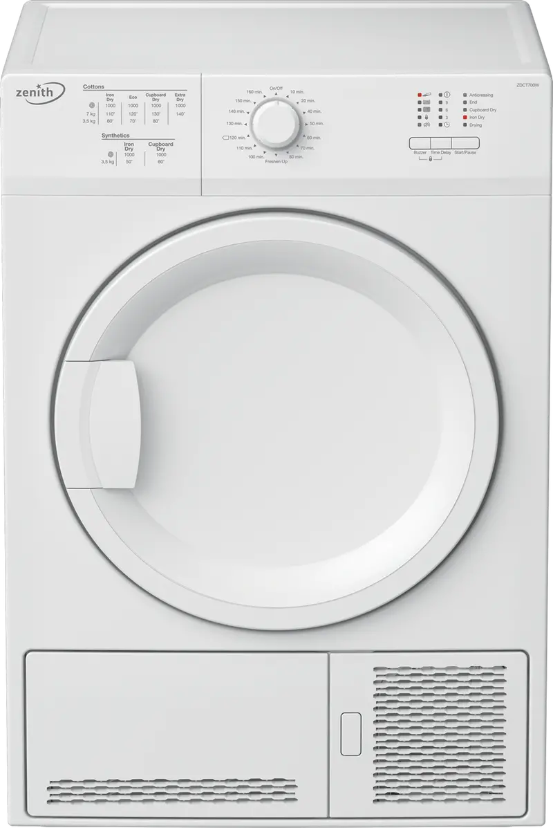 Zenith Zdct700W 7Kg White Condenser Tumble Dryer – B Energy Class 1