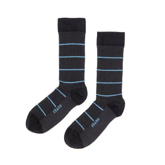 Zkano Shadow Stripe Crew Socks – Modern Contrasting Pattern In Neutral Tone 1