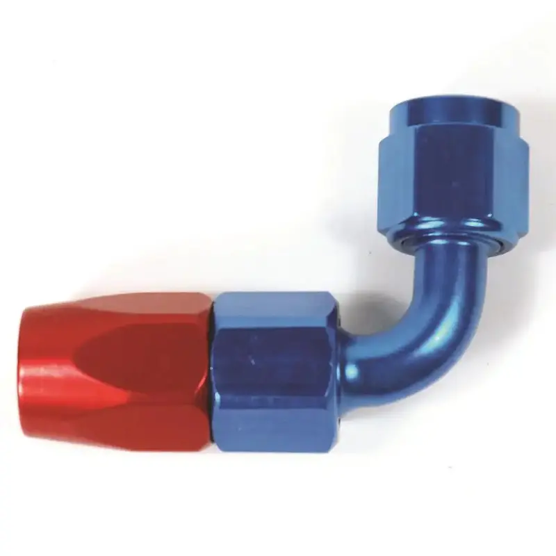 An-12 Straight 90-Degree Hose Fitting – Reusable Brass Swivel End 1