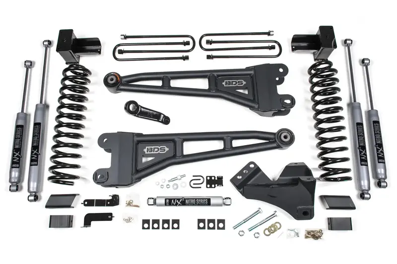 Bds 4-Inch 4-Link Lift Kit With Nx2 Gas Rear Shocks And Block For 2020 Ford Super Duty 1