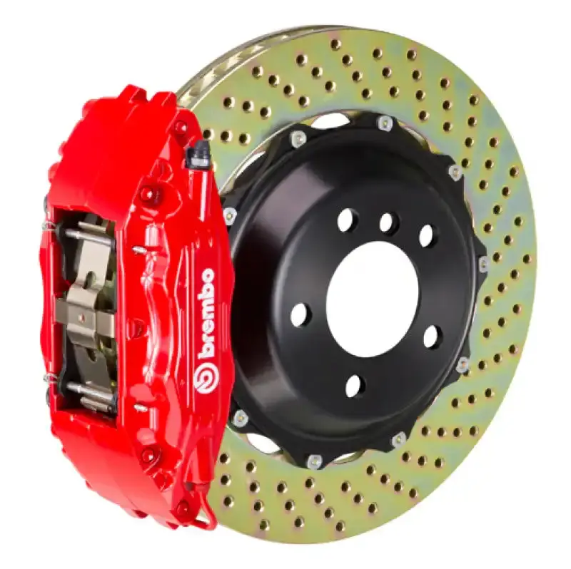 Brembo Gt Big Brake Kit For 2004–2006 Pontiac Gto – 4-Piston Calipers, 355X32Mm Drilled Red Rotors 1