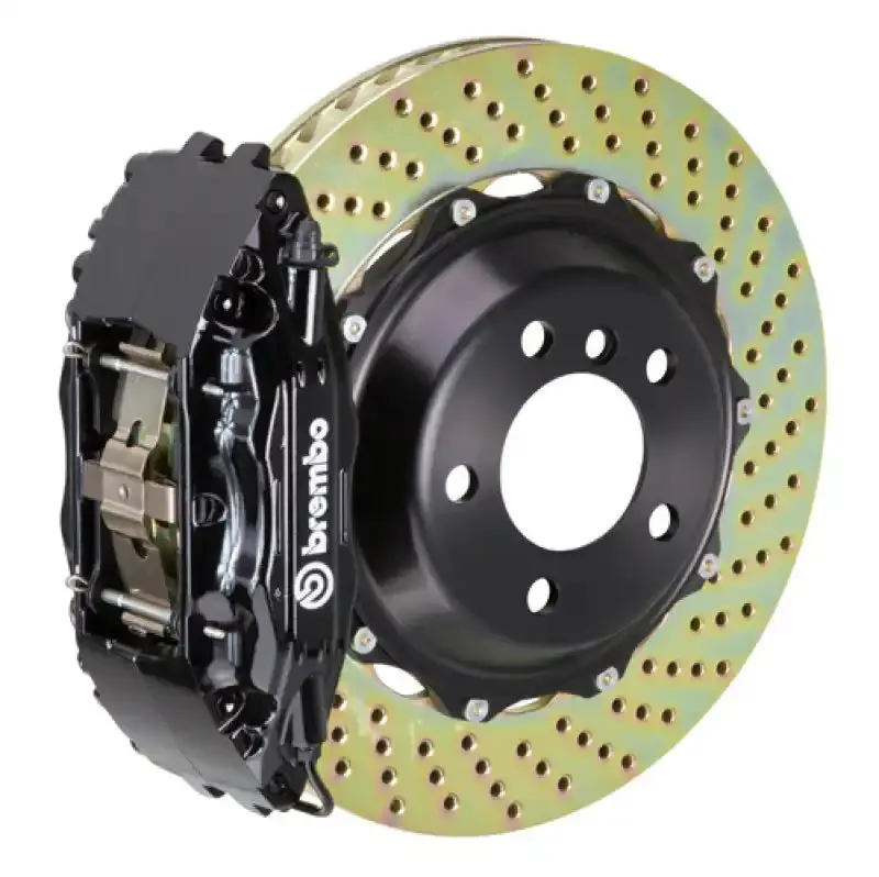 Brembo Gt Big Brake Kit – Front, 4-Piston Calipers With Drilled Two-Piece Rotors (332X32Mm) For 2001–2007 Mercedes C-Class – Black 1