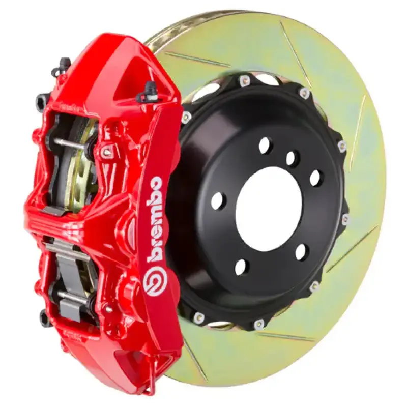 Brembo Gt Big Brake Kit – Front 6-Piston Calipers With 380X32Mm Slotted Two-Piece Rotors For 2005–2014 Mustang Gt (Non-Abs) 1