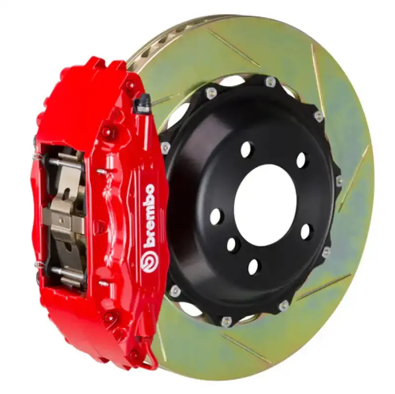 Brembo Gt Front Brake Kit For 2012–2014 Mercedes-Benz Cls350: 6-Piston Calipers, 355X32Mm Slotted Two-Piece Rotors (Red Finish) 1