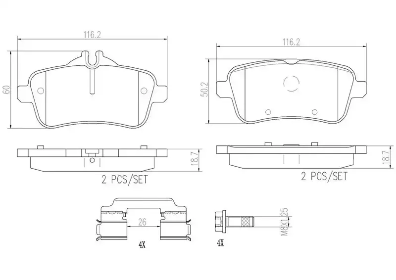 Brembo P50099N Premium Ceramic Brake Pad Set – Direct Replacement 1