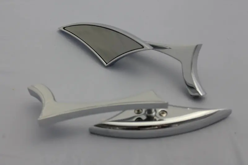 Cipa 01923 Universal Chrome Motorcycle Mirror Kit – Left & Right Modern Line Design 1