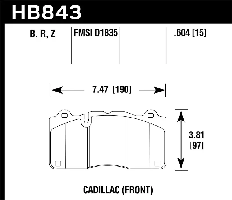 Hawk Performance Hb843R.604 Street Race Brake Pads – 0.604" Thickness 1