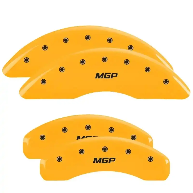 Mgp 4-Piston Caliper Covers – Engraved Front And Rear, Yellow Finish With Black Accents 1