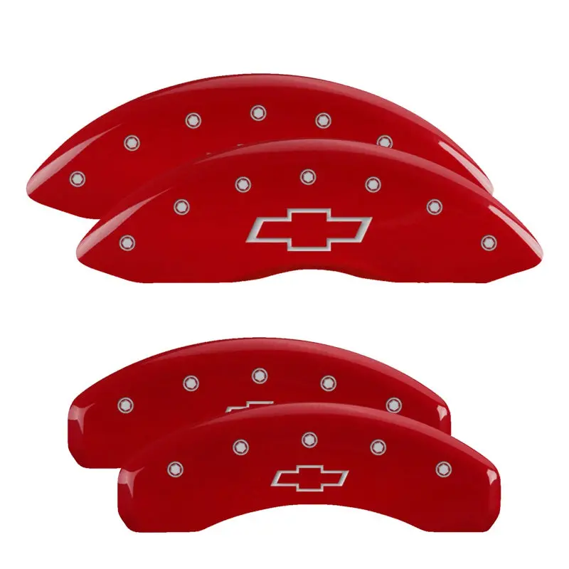 Mgp Caliper Covers — Set Of 4, Red Finish With Silver Bowtie Emblem (Model 14005Sbowrd) 1