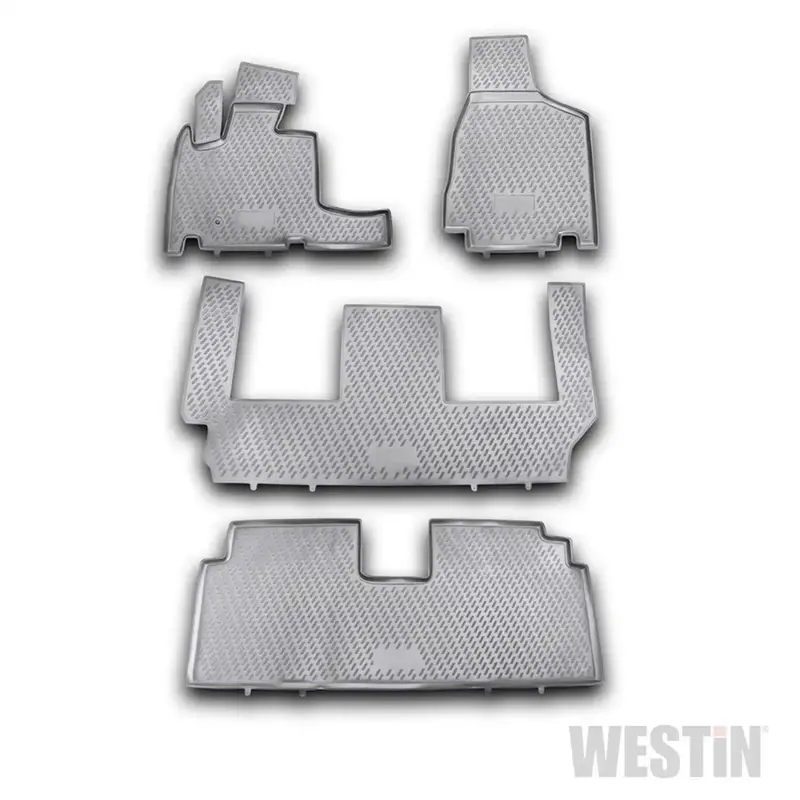 Westin Profile Floor Liners – 4-Piece Set (Front, Rear, Third Row) In Matte Black 1